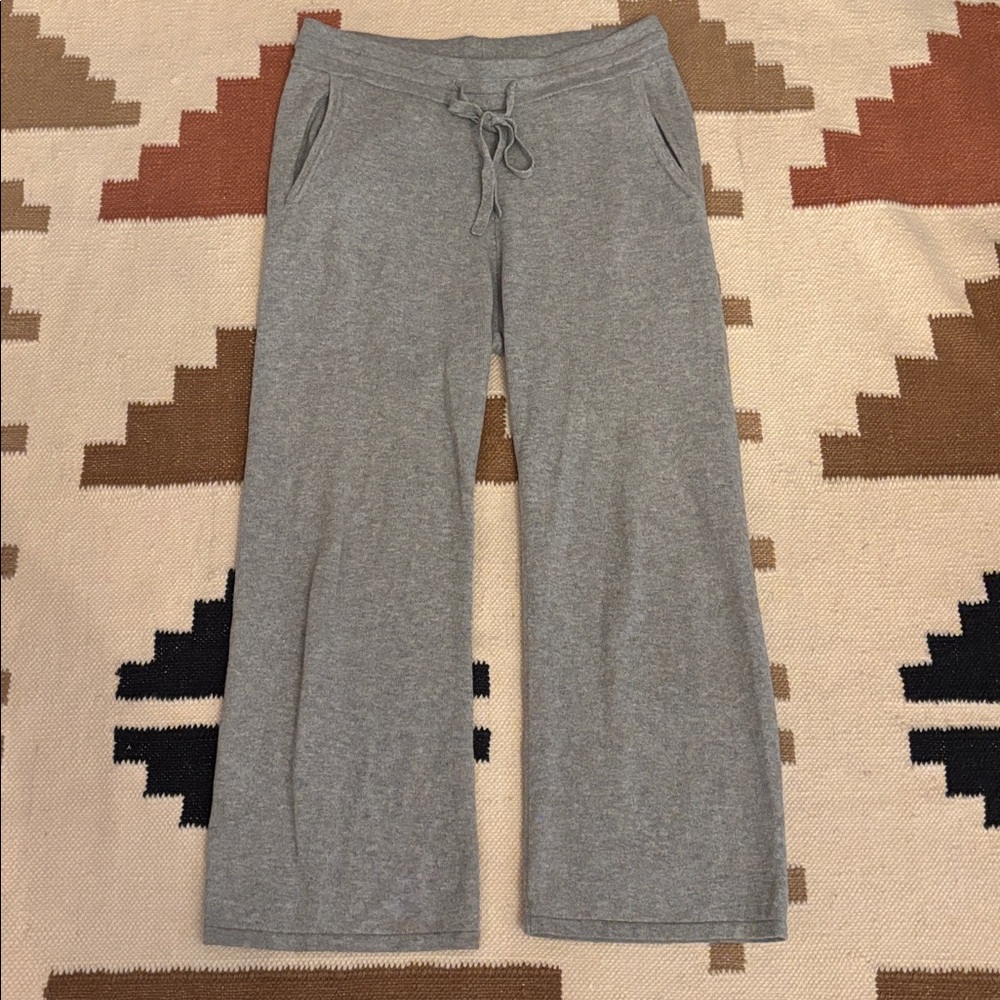 R LABEL Pants Womens Small Cotton Cashmere Blend‎  Cropped Wide Leg Lounge Small